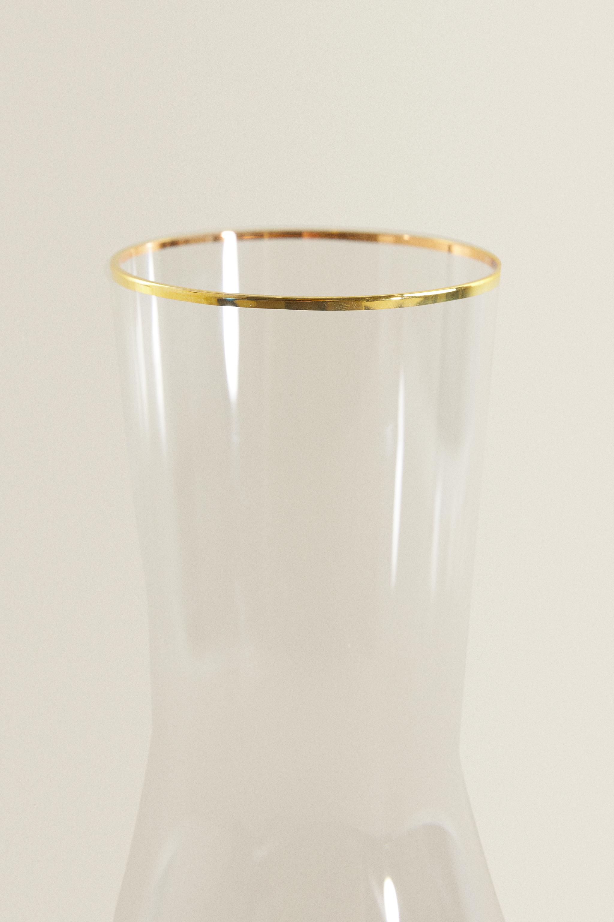 BOHEMIA CRYSTAL BOTTLE WITH A GOLDEN RIM